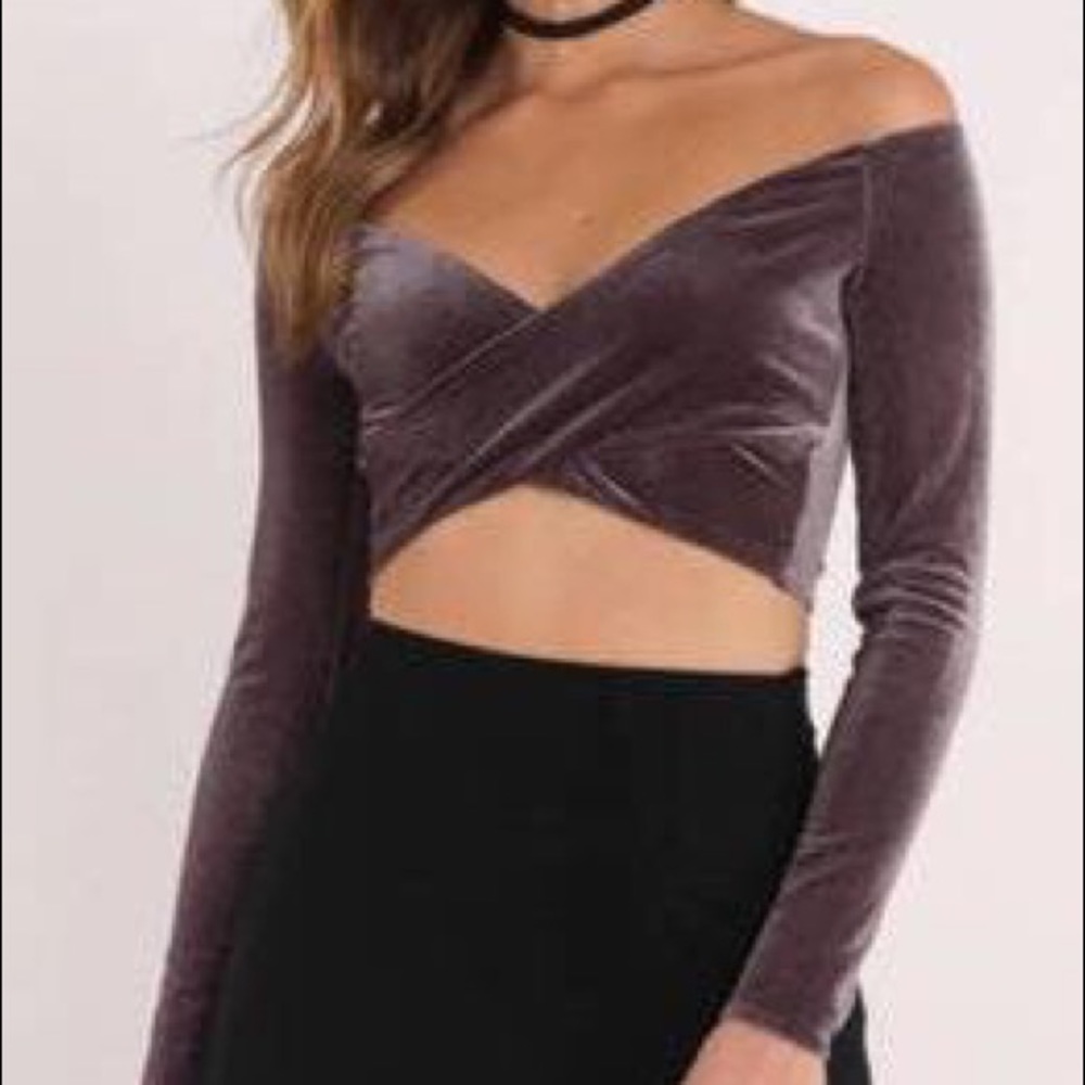 Tobi velvet crop top
